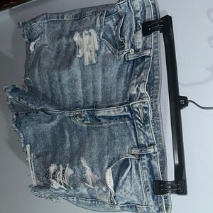 American Eagle Outfitters Light Blue Distressed Jean Shorts